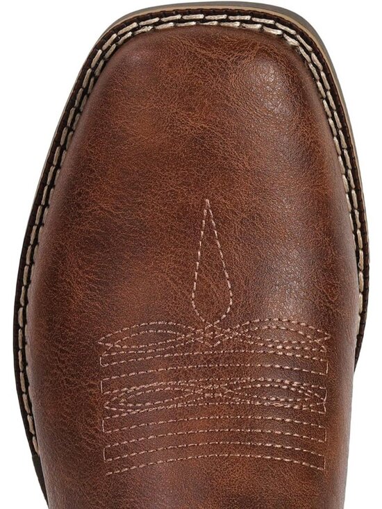 Men\'s Brown Faux Leather Wide Square Toe Slip-Resistant Western Cowboy Boots main image 6